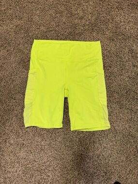 Fabletics Neon Lime High-Waist Bike Shorts